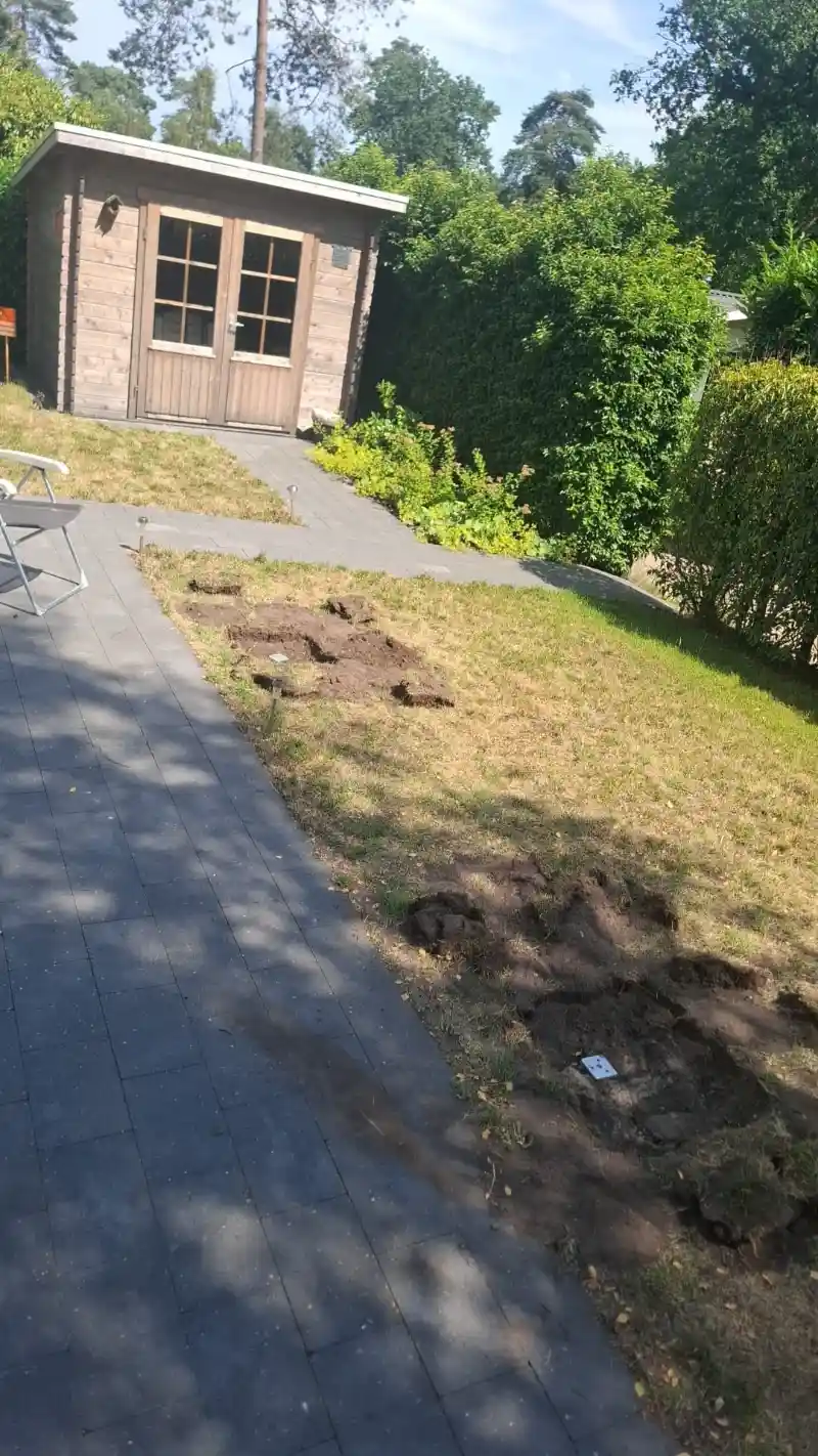 Bouw pergola gaten